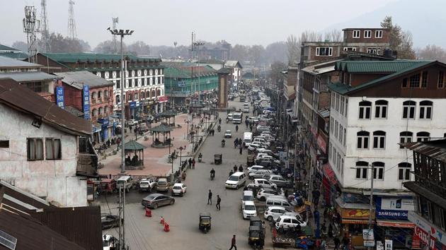 A general view of Lal Chowk in Srinagar(ANI)