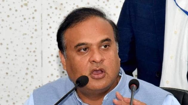 Assam finance minister Himanta Biswa Sarma addresses a press conference in Guwahati, on December 21.(PTI Photo)