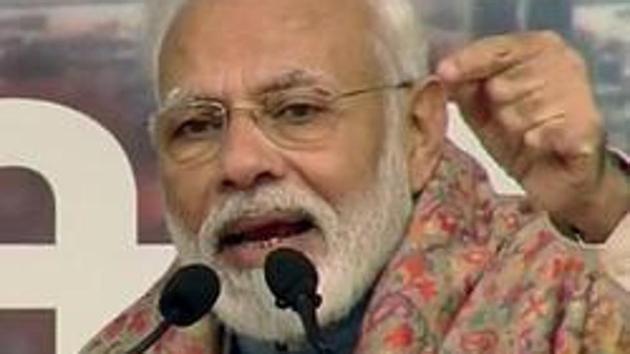 Prime Minister Narendra Modi addresses a BJP rally at Ramlia Maidan, New Delhi, 2019(ANI) Prime Minister Narendra Modi addresses a BJP rally at Ramlia Maidan, New Delhi, 2019(ANI)