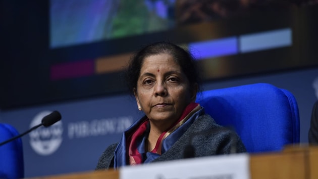 Finance minister Nirmala Sitharaman addresses a press conference at National Media Centre, in New Delhi.(Photo: Sanjeev Verma/ Hindustan Times)