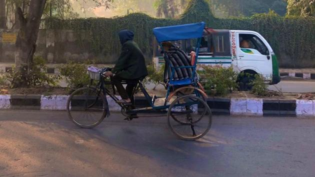 The image shows the rickshaw puller and the dog. (Twitter/@sevdazola) The image shows the rickshaw puller and the dog. (Twitter/@sevdazola)
