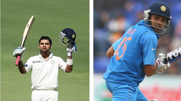 Virat Kohli(L), Rohit Sharma (R)(HT Collage)