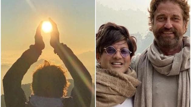 Gerard Butler celebrated New Year in Rishikesh, Uttarakhand.