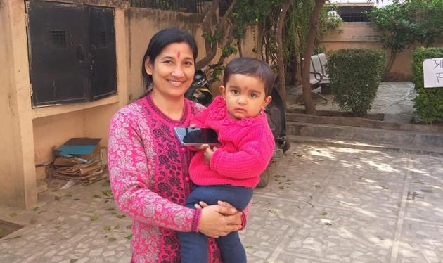 Ekta with Champak at her Varanasi home on Thursday. (ht) Ekta with Champak at her Varanasi home on Thursday. (ht)