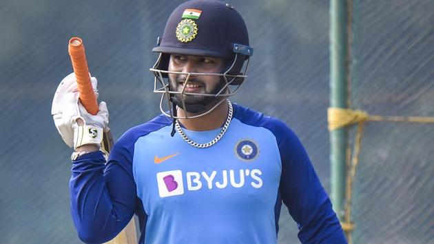 Rishabh Pant bats during a practice session. (PTI) Rishabh Pant bats during a practice session. (PTI)