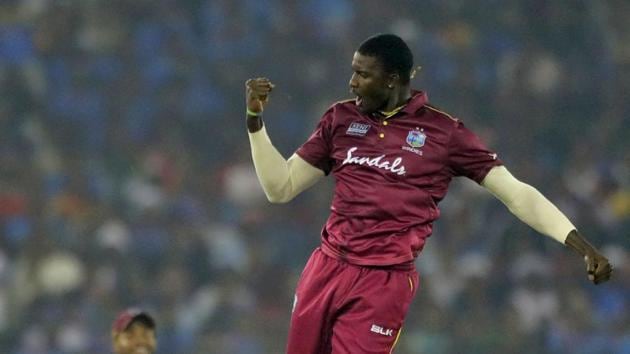 West Indies' Jason Holder celebrates a wicket. (AP) West Indies' Jason Holder celebrates a wicket. (AP)