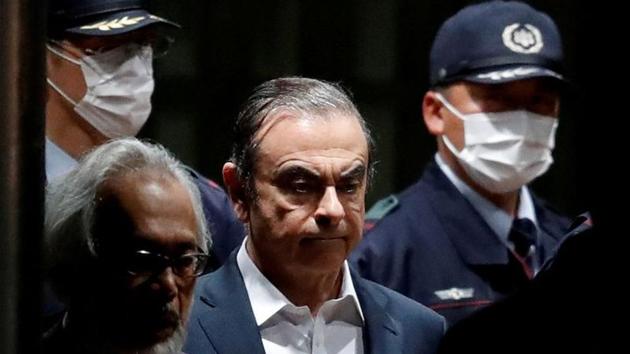 Former Nissan Motor Chariman Carlos Ghosn leaves the Tokyo Detention House in Tokyo, Japan.(REUTERS File Photo)