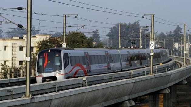 Airport Express Metro Line opened for public in New Delhi on 22 January 2013.(HT File Photo)