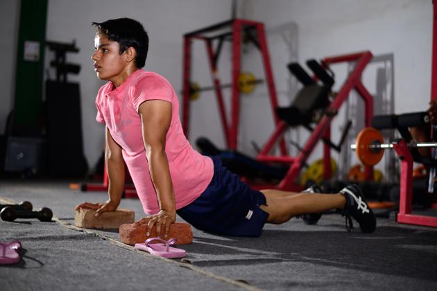 Babital Phogat training in Balali village, Haryana(Pradeep Gaur/Mint)