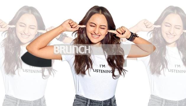 Styling by Sanam Ratansi; Make-up: Heema Dattani; Hair: Madhuri Nakhale; Sonakshi wears T-shirts from H&M customised with messages that have helped her ward off trolls on social media; Jeans, Zara(Rohan Shrestha)