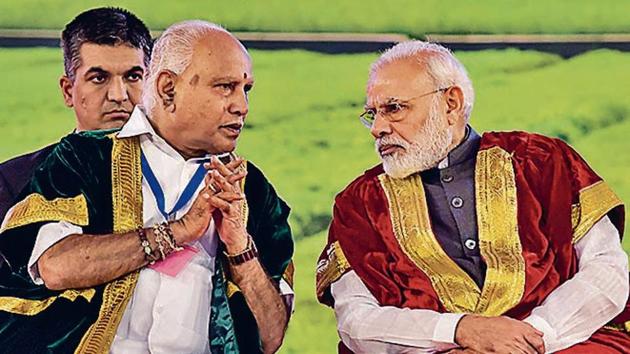 Karnataka CM BS Yediyurappa with PM Narendra Modi at the 107th Indian Science Congress in Bengaluru on Friday. (PTI) Karnataka CM BS Yediyurappa with PM Narendra Modi at the 107th Indian Science Congress in Bengaluru on Friday. (PTI)