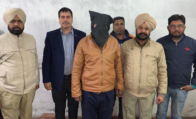 The accused in police custody on Saturday. (HT PHOTO) The accused in police custody on Saturday. (HT PHOTO)