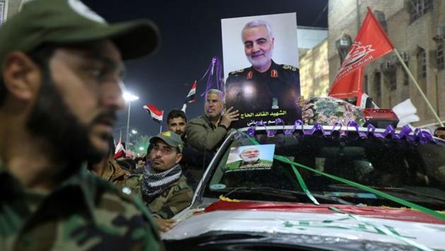 Mourners attend the funeral procession of the Iranian Major-General Qassem Soleimani, head of the elite Quds Force of the Revolutionary Guards, and the Iraqi militia commander Abu Mahdi al-Muhandis, who were killed in an air strike at Baghdad airport, in Kerbala, Iraq, January 4, 2020. (Reuters file photo) Mourners attend the funeral procession of the Iranian Major-General Qassem Soleimani, head of the elite Quds Force of the Revolutionary Guards, and the Iraqi militia commander Abu Mahdi al-Muhandis, who were killed in an air strike at Baghdad airport, in Kerbala, Iraq, January 4, 2020. (Reuters file photo)