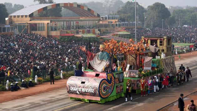 Jammu and Kashmir tableaux at Rajpath during the 69th Republic Day Parade in New Delhi. (Mohd Zakir/HT PHOTO (Representative image)) Jammu and Kashmir tableaux at Rajpath during the 69th Republic Day Parade in New Delhi. (Mohd Zakir/HT PHOTO (Representative image))