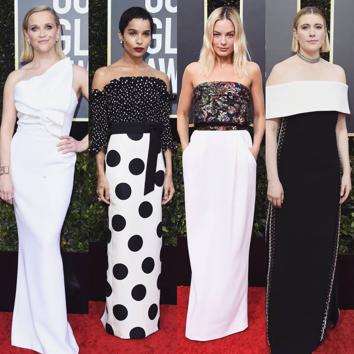 Also seen in white was Reese Witherspoon, who looked timeless as ever in her Roland Mouret gown, she was styled by Petra Flannery. We also saw a lot of black and white gowns, but Zoey Kravitz’s Saint Laurent polka-dotted number and Margot Robbie’s embellished Chanel ensemble won us over. Actor-filmmaker Greta Gerwig also looked great in a black Proenza Schouler dress with a thigh-high side slit and a white off-shoulder bodice. (INSTAGRAM) Also seen in white was Reese Witherspoon, who looked timeless as ever in her Roland Mouret gown, she was styled by Petra Flannery. We also saw a lot of black and white gowns, but Zoey Kravitz’s Saint Laurent polka-dotted number and Margot Robbie’s embellished Chanel ensemble won us over. Actor-filmmaker Greta Gerwig also looked great in a black Proenza Schouler dress with a thigh-high side slit and a white off-shoulder bodice. (INSTAGRAM)