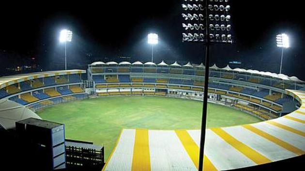 A file photo of Holkar Stadium in Indore. (Twitter) A file photo of Holkar Stadium in Indore. (Twitter)