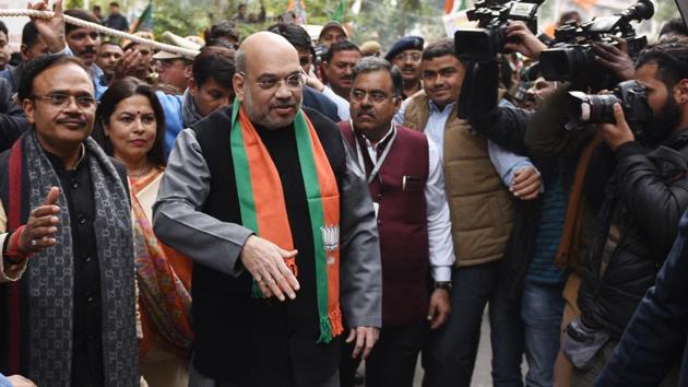 Amit Shah has ordered an enquiry to be carried out in connection with the violence at JNU’s campus on Sunday. (Arvind Yadav/HT PHOTO) Amit Shah has ordered an enquiry to be carried out in connection with the violence at JNU’s campus on Sunday. (Arvind Yadav/HT PHOTO)