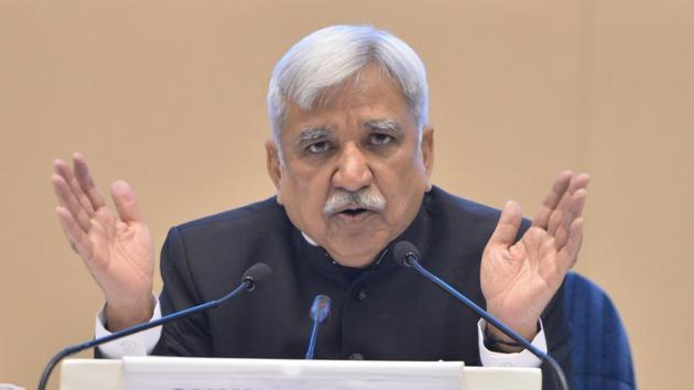 Chief Election Commissioner Sunil Arora addressing a press conference in New Delhi.(Photo: ANI)