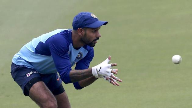 India's Shikhar Dhawan prepares to catch the ball. (AP) India's Shikhar Dhawan prepares to catch the ball. (AP)