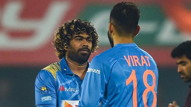 File image: Indian skipper Virat Kohli and his Sri Lankan counterpart Lasith Malinga.(PTI)