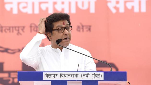 MNS Chief Raj Thackeray addresses public rally at Nerul in Navi Mumbai.(File photo by Bachchan Kumar/Hindustan Times)