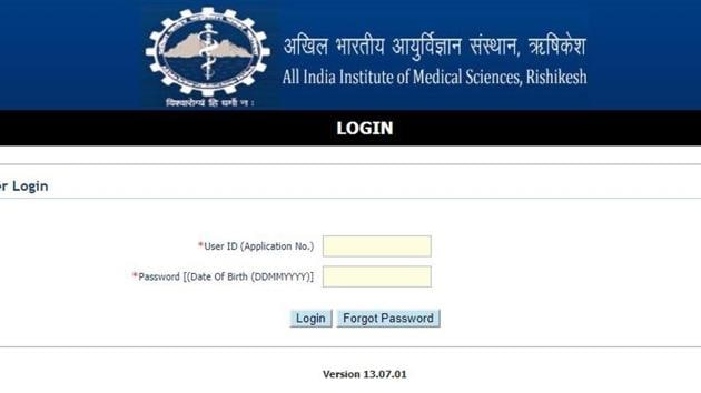 AIIMS Nursing officer admit card 2020. (Screengrab)