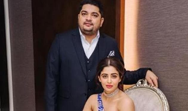 Newlyweds Nehha Pendse and Shardul Bayas pose together. Newlyweds Nehha Pendse and Shardul Bayas pose together.