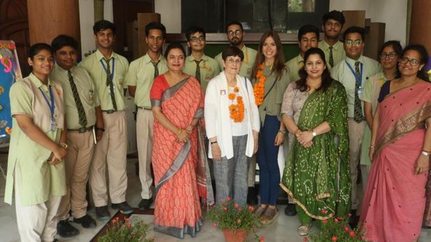Principal Veena Mishra took part in a school improvement programme. (HT) Principal Veena Mishra took part in a school improvement programme. (HT)