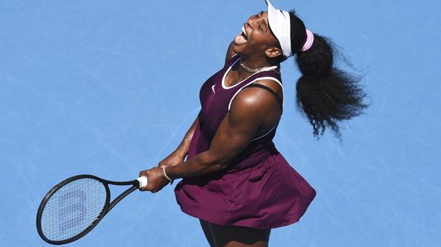 Serena Williams reacts after winning a point.(AP)