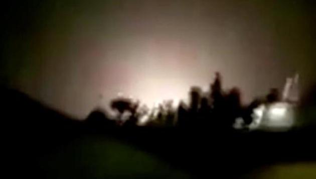 An explosion is seen following missiles landing at what is believed to be Ain al-Asad Air Base in Iraq, in this still image taken from a video shot on January 8, 2020. (REUTERS) An explosion is seen following missiles landing at what is believed to be Ain al-Asad Air Base in Iraq, in this still image taken from a video shot on January 8, 2020. (REUTERS)
