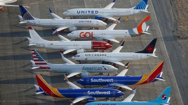 An aerial photo shows Boeing 737 MAX aircraft at Boeing facilities at the Grant County International Airport in Moses Lake, Washington. (REUTERS) An aerial photo shows Boeing 737 MAX aircraft at Boeing facilities at the Grant County International Airport in Moses Lake, Washington. (REUTERS)