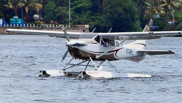 A seaplane prepares to take off from the Ashtamudi lake, during the launch of the Seaplane service by Kerala Tourism Department in Kollam district, Kerala.(PTI File) A seaplane prepares to take off from the Ashtamudi lake, during the launch of the Seaplane service by Kerala Tourism Department in Kollam district, Kerala.(PTI File)