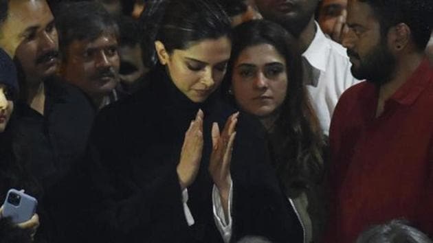 Actor Deepika Padukone is seen at a gathering in Jawaharlal Nehru University, New Delhi, January 7, 2020(Vipin Kumar /HT PHOTO)