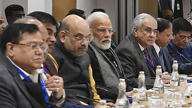 Prime Minister Narendra Modi interacts with the economists and experts in a meeting, at NITI Aayog, in New Delhi, Thursday, Jan. 9, 2020.(PTI) Prime Minister Narendra Modi interacts with the economists and experts in a meeting, at NITI Aayog, in New Delhi, Thursday, Jan. 9, 2020.(PTI)