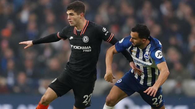 Chelsea's Christian Pulisic in action with Brighton & Hove Albion's Martin Montoya. (Action Images via Reuters) Chelsea's Christian Pulisic in action with Brighton & Hove Albion's Martin Montoya. (Action Images via Reuters)
