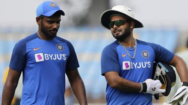 File image: Indian players Rishabh Pant, right and Sanju Samson. (AP) File image: Indian players Rishabh Pant, right and Sanju Samson. (AP)
