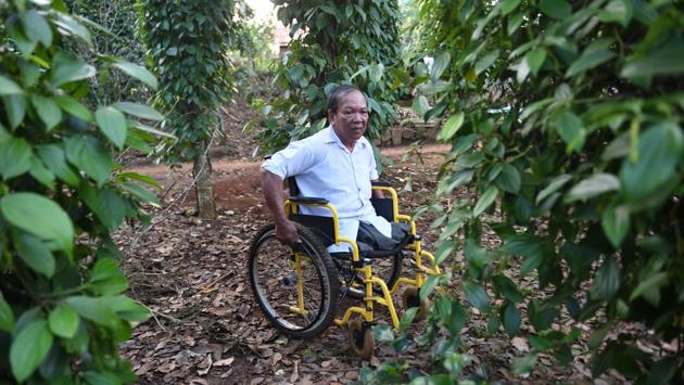Phan Van Ty said growing the crop has given him a new lease on life. He lost a leg fighting for the southern regime, but after the war lost the other one when he detonated a bomb while searching for scrap metal in a former US weapons warehouse. “I have nightmares of my flesh being scattered in a blast—and then waking to find myself still in one piece but just without legs,” he told AFP. (Nhac Nguyen/AFP) Phan Van Ty said growing the crop has given him a new lease on life. He lost a leg fighting for the southern regime, but after the war lost the other one when he detonated a bomb while searching for scrap metal in a former US weapons warehouse. “I have nightmares of my flesh being scattered in a blast—and then waking to find myself still in one piece but just without legs,” he told AFP. (Nhac Nguyen/AFP)