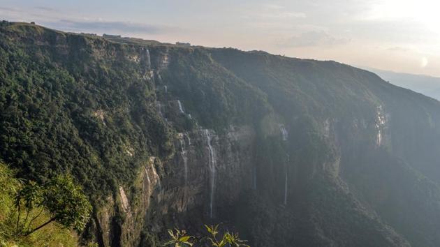 The Seven Sisters Falls in Cherrapunji, Meghalaya. Meghalaya authorities are now working with communities to build rainwater reservoirs for each area. (Diptendu Dutta / AFP)