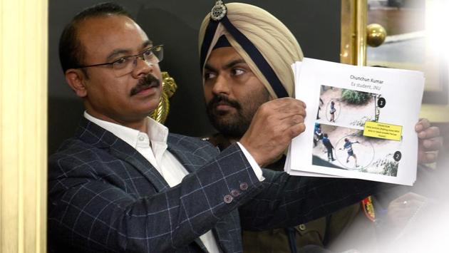 Joy Tirkey, head of the police’s Special Investigation Team (SIT), shows pictures of students allegedly involved in perpetrating Sunday’s violence inside JNU, at Delhi Police headquarters on Friday. Delhi Police on Friday named nine students it said were responsible for the violence, with several of them belonging to Left-wing groups and including JNUSU president Aishe Ghosh, who was attacked and suffered a head injury. (Sushil Kumar / HT Photo) Joy Tirkey, head of the police’s Special Investigation Team (SIT), shows pictures of students allegedly involved in perpetrating Sunday’s violence inside JNU, at Delhi Police headquarters on Friday. Delhi Police on Friday named nine students it said were responsible for the violence, with several of them belonging to Left-wing groups and including JNUSU president Aishe Ghosh, who was attacked and suffered a head injury. (Sushil Kumar / HT Photo)