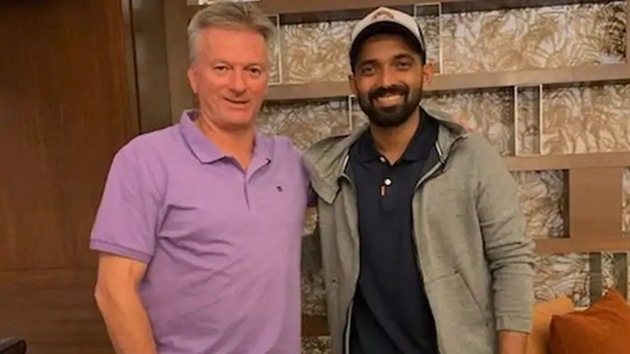 Ajinkya Rahane with Steve Waugh.(Twitter)