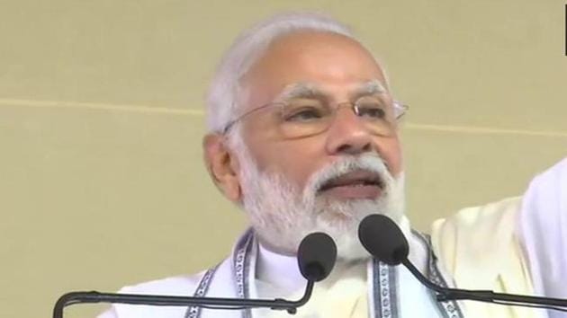 PM Modi at Belur Math.(ANI/Twitter)