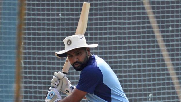 Indian Rohit Sharma attends a training session. (AP) Indian Rohit Sharma attends a training session. (AP)