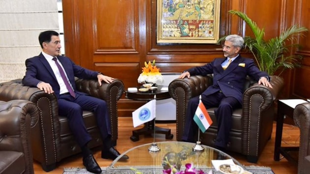 External Affairs Minister S Jaishankar with Secretary General of the Shanghai Cooperation Organisation Vladimir Norov who will also attend the Raisinha Dialogue.(https://twitter.com/MEAIndia)