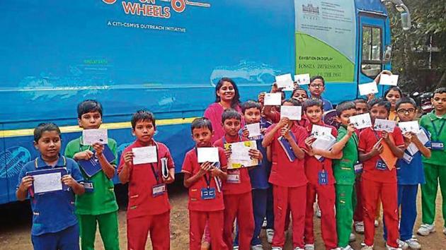 The Museum on Wheels at St Aloysius High School & Jr. College of Science & Commerce, Nallasopara, was visited by over 4,500 young enthusiasts from in and around Naigaon and Virar. (HT) The Museum on Wheels at St Aloysius High School & Jr. College of Science & Commerce, Nallasopara, was visited by over 4,500 young enthusiasts from in and around Naigaon and Virar. (HT)