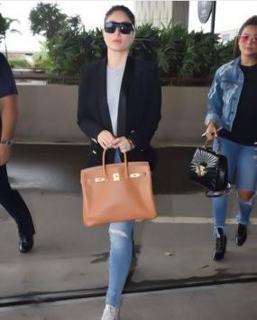 She has also been seen with a lighter tan coloured Hermès Birkin. (INSTAGRAM) She has also been seen with a lighter tan coloured Hermès Birkin. (INSTAGRAM)
