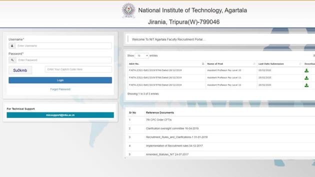 NIT Recruitment 2020. (Screengrab) NIT Recruitment 2020. (Screengrab)