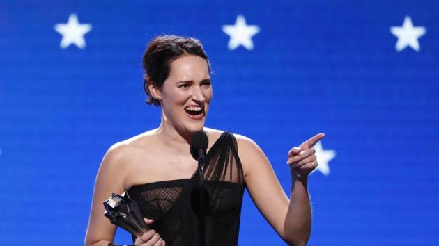 Phoebe Waller-Bridge accepts the Best Actress in a Comedy Series award for Fleabag during the 25th Critics Choice Awards.(REUTERS)