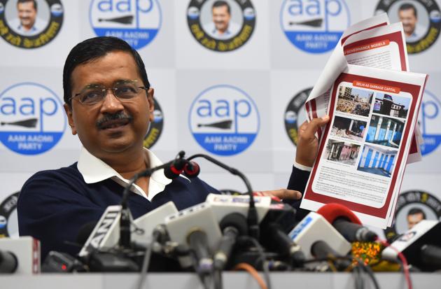 Delhi Chief Minister Arvind Kejriwal will lead the Aam Aadmi Party in the Deli assembly elections.(HT PHOTO)