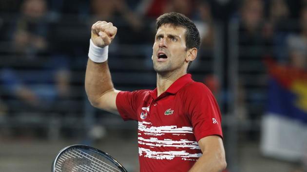 Novak Djokovic during the ATP Cup tennis match in Sydney. (AP) Novak Djokovic during the ATP Cup tennis match in Sydney. (AP)