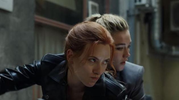 Scarlett Johansson and Florence Pugh in a still from Black Widow.